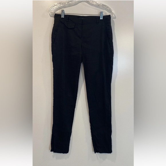 Theory Black Rumer Linen Blend Pants Womens Size 0 (677) - Picture 3 of 7
